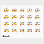 Sweet en Corny Funny Corn Kernels Pun Ronde Sticker (Vel)