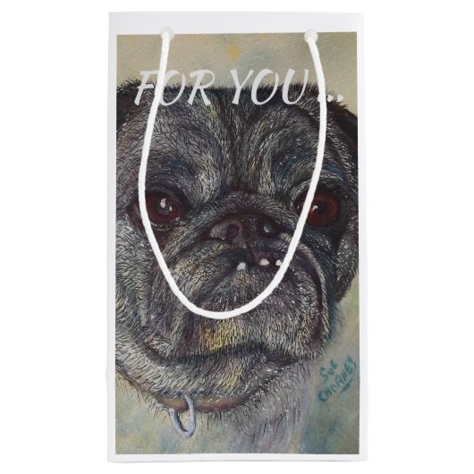 SWEET EN CUTE PUG KLEIN CADEAUZAKJE (Achterkant)