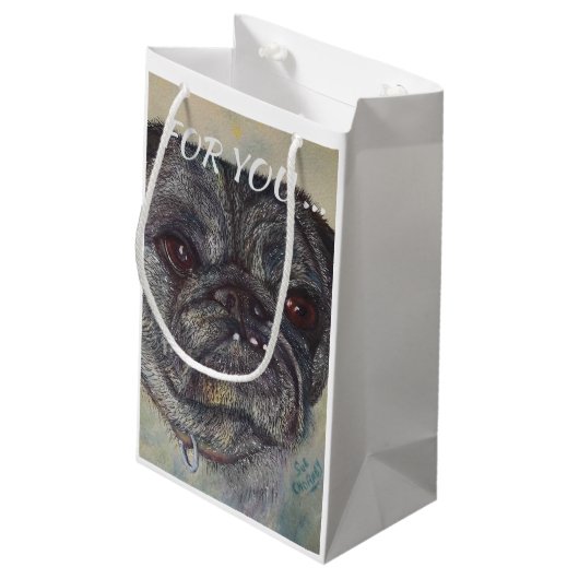 SWEET EN CUTE PUG KLEIN CADEAUZAKJE (Achterkant Gekanteld)