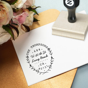 Sweet en Elegant Home Laurels Return Address Rubberstempel