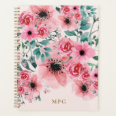 Sweet en Elegant Monogram Waterverf Floral Planner (Voorkant)