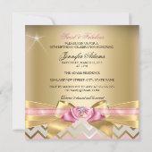 Sweet en Fabulous Pink Gold Chevron Birthday 2 Kaart (Achterkant)