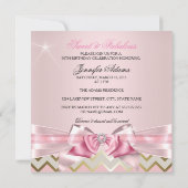 Sweet en Fabulous Pink Gold Chevron Birthday 3 Kaart (Achterkant)