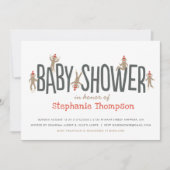 Sweet- en Gekke socket-aap Baby shower Kaart (Voorkant)