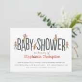Sweet- en Gekke socket-aap Baby shower Kaart (Staand voorkant)