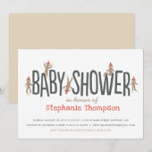 Sweet- en Gekke socket-aap Baby shower Kaart (Voorkant / Achterkant)