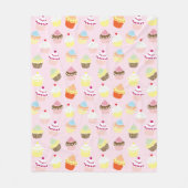 Sweet- en kleurrijke cupcake-patroon fleece deken (Voorkant)