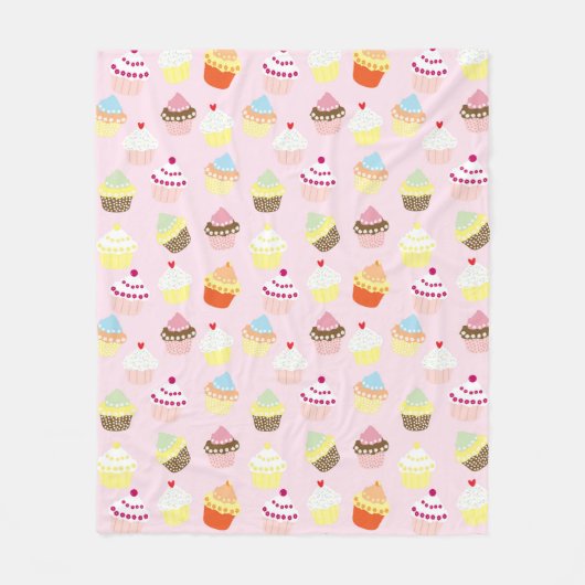 Sweet- en kleurrijke cupcake-patroon fleece deken (Voorkant)