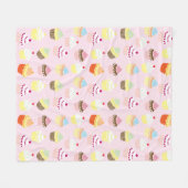 Sweet- en kleurrijke cupcake-patroon fleece deken (Voorkant (Horizontaal))