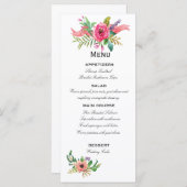 Sweet en Romantische Waterverf bloemen Menu (Voorkant / Achterkant)