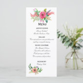 Sweet en Romantische Waterverf bloemen Menu (Staand voorkant)