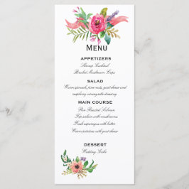 Sweet en Romantische Waterverf bloemen Menu