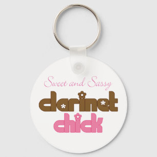 Sweet en Sassy Clarinet Chick Music Gift Sleutelhanger