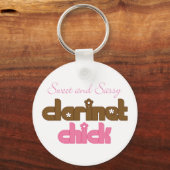 Sweet en Sassy Clarinet Chick Music Gift Sleutelhanger (Voorkant)