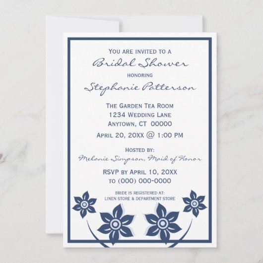 Sweet en Sassy Flowers Bridal Shower Invitation Kaart (Voorkant)