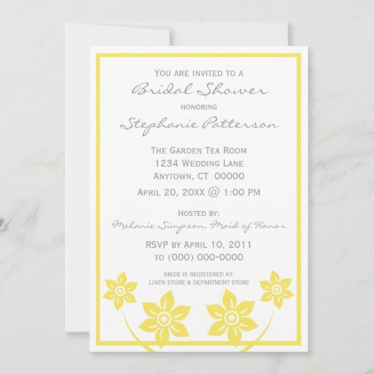 Sweet en Sassy Flowers Bridal Shower Invitation Kaart (Voorkant)