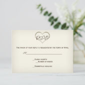 Sweet en Simple Beige RSVP Kaartje (Staand voorkant)