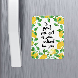 Sweet en Sour Lemon Quote Magnet Magneet