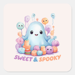 Sweet en Spooky Vierkante Sticker