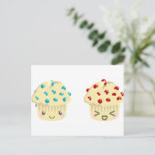 Sweet en Tart Muffin Pair Briefkaart (Staand voorkant)