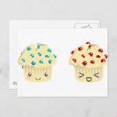 Sweet en Tart Muffin Pair Briefkaart (Voorkant / Achterkant)