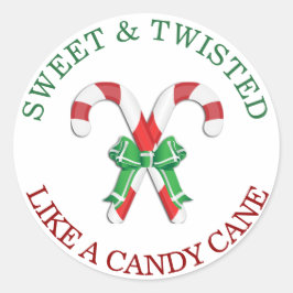 Sweet en Twisted als een snoepstoker Ronde Sticker