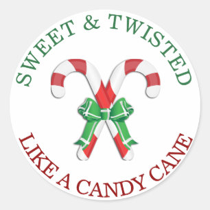Sweet en Twisted als een snoepstoker Ronde Sticker
