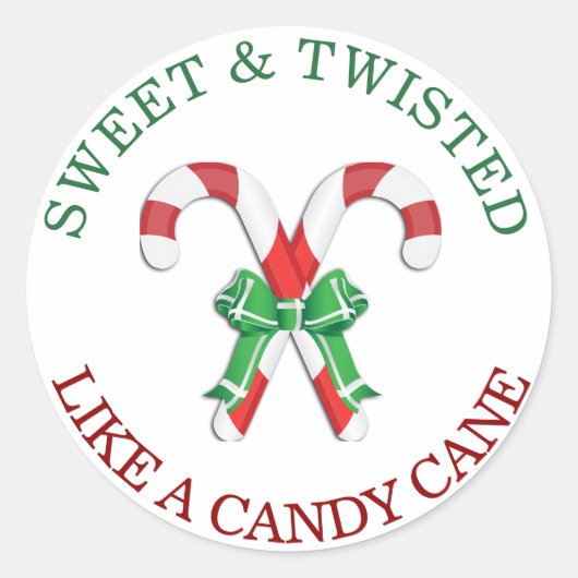 Sweet en Twisted als een snoepstoker Ronde Sticker (Voorkant)