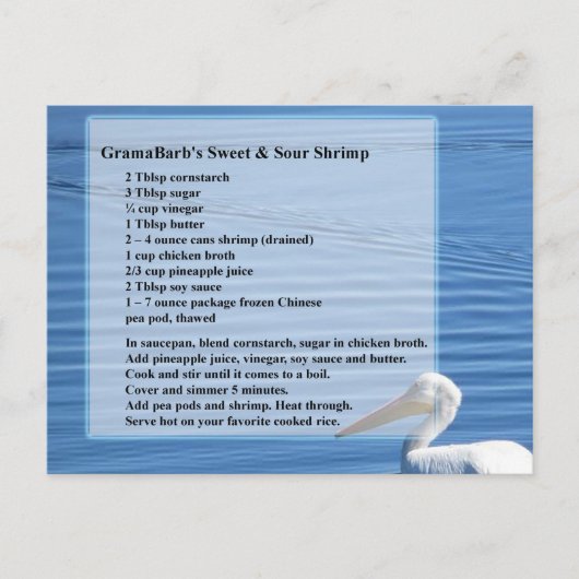 Sweet en zure garnalen Briefkaart ontvangen (Voorkant)