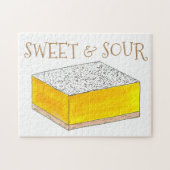 Sweet en zure gele lemon Bar, vierkant gebak Legpuzzel (Horizontaal)