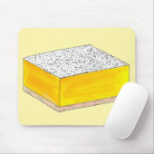 Sweet en zure gele lemon Bar, vierkant gebak Muismat (Met muis)