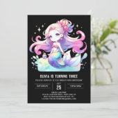 Sweet Enchanted Mermaid Birthday Kaart (Staand voorkant)