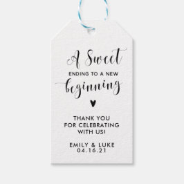 Sweet Ending naar een nieuw begin gunst Cadeaulabel