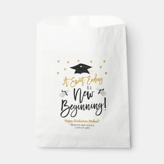 Sweet Ending naar een nieuw beginnend Snoep Treat  Bedankzakje (Voorkant)