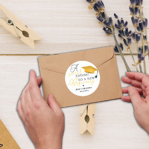 Sweet Ending naar Nieuw Begin 2025 Afstuderen Ronde Sticker