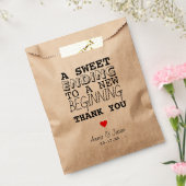 Sweet Ending New Beginning Thank You Heart Wedding Bedankzakje (Gezegeld)