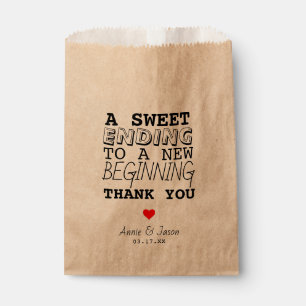 Sweet Ending New Beginning Thank You Heart Wedding Bedankzakje