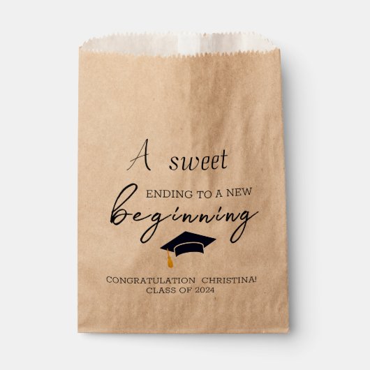 Sweet Ending Nieuw Begin Afstuderen Bedankzakje (Voorkant)