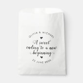 Sweet Ending Nieuw Begin Bruiloft Eenvoudig Zwart Bedankzakje (Voorkant)