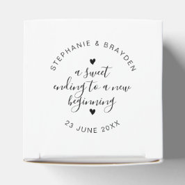Sweet Ending Nieuw Begin Elegant Script Wedding Bedankdoosjes