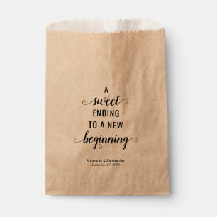 Sweet Ending Nieuw Begin Rustiek Script Bruiloft Bedankzakje