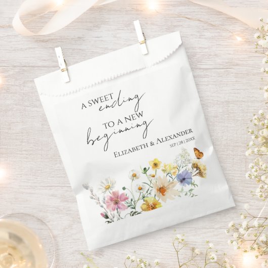 Sweet Ending Nieuw Begin | Wildflower bruiloft Bedankzakje (Geknipt)