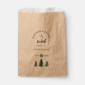 Sweet Ending Pine Trees Berg Bruiloft Bedankzakje (Voorkant)