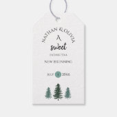 Sweet Ending Pine Trees Wedding Cadeaulabel (Voorkant)