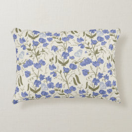 Sweet erwt blauw en crème cottage core ontwerp accent kussen