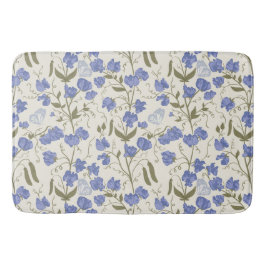 Sweet erwt blauw en crème cottage core ontwerp badmat