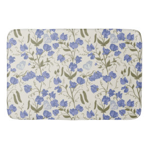 Sweet erwt blauw en crème cottage core ontwerp badmat