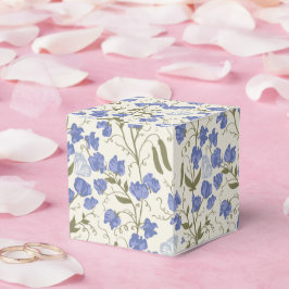 Sweet erwt blauw en crème cottage core ontwerp bedankdoosjes