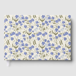 Sweet erwt blauw en crème cottage core ontwerp gastenboek