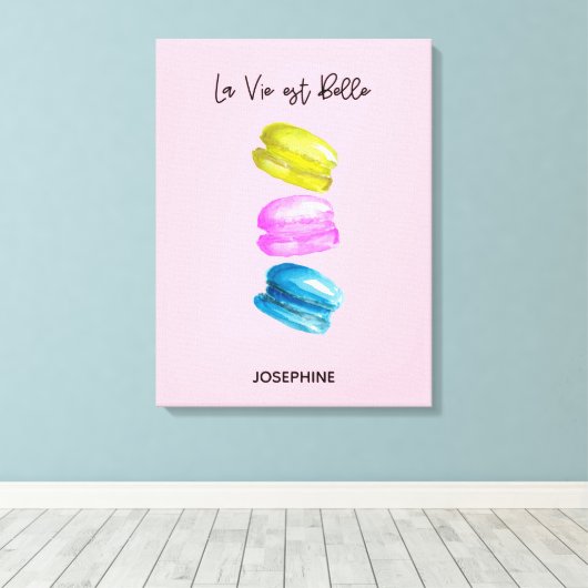 "Sweet Essence of Life gepersonaliseerde Franse Ma Canvas Afdruk (Insitu (Houten vloer))